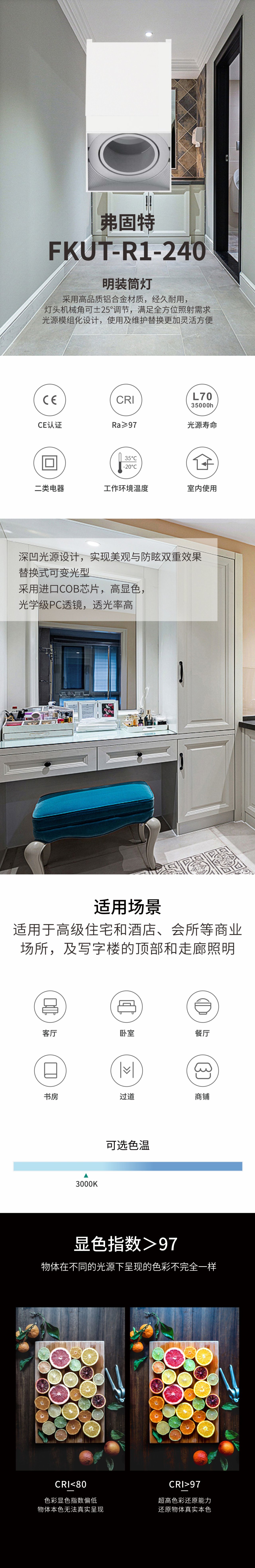 明装筒灯FKUT1